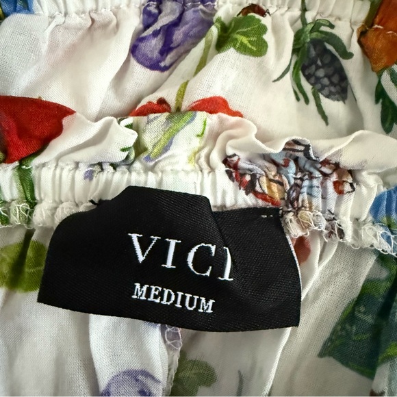 VICI Floral Off the Shoulder Bell Sleeve Blouse Size M Boho Festival Bloomcore - Picture 12 of 14